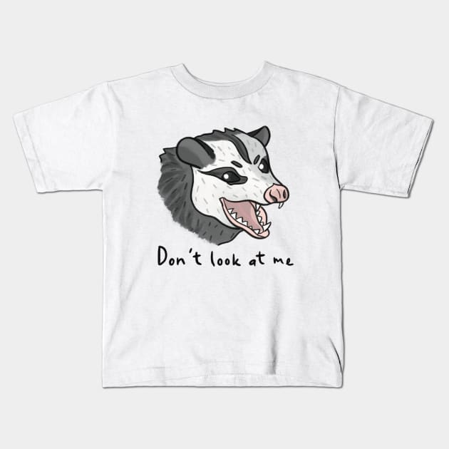 Don't Look at Me Kids T-Shirt by Amyologist Draws